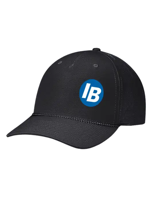 Richardson Laser Perf Performance Black/Black-Grey Rope Cap w/IB Dot Logo