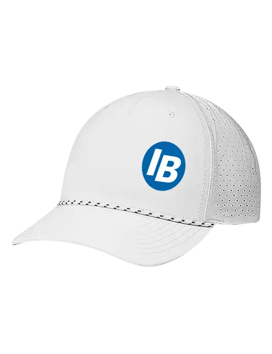 Richardson Laser Perf Performance White/White-Black Rope Cap w/IB Dot Logo