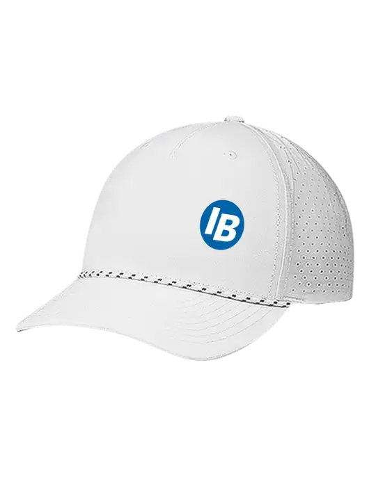 Richardson Laser Perf Performance White/White-Black Rope Cap w/IB Dot Logo