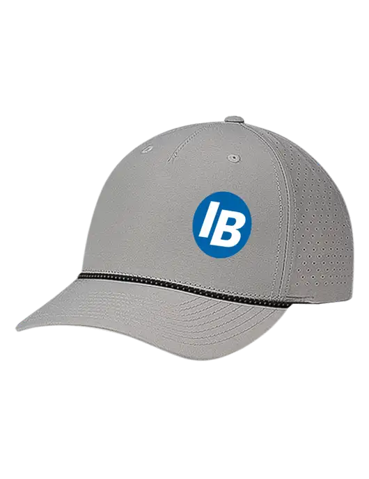 Richardson Laser Perf Performance Light Grey/Black-Grey Rope Cap w/IB Dot Logo