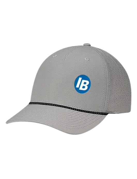 Richardson Laser Perf Performance Light Grey/Black-Grey Rope Cap w/IB Dot Logo
