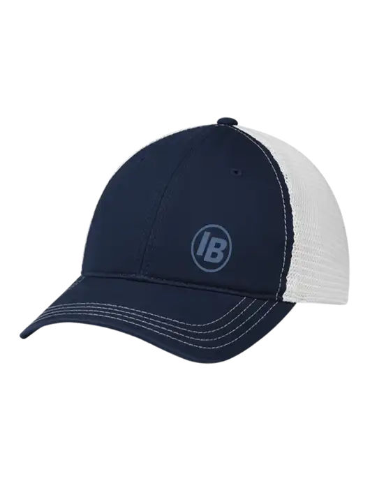 Richardson 111 Garment Washed Trucker Cap Navy w/White Mesh w/IB Dot Logo
