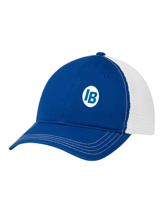 Richardson 111 Garment Washed Trucker Cap Royal w/White Mesh w/IB Dot Logo