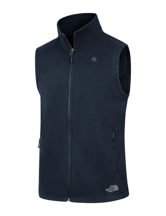 North Face Navy Heather Sweater Fleece Vest w/IB Dot Logo