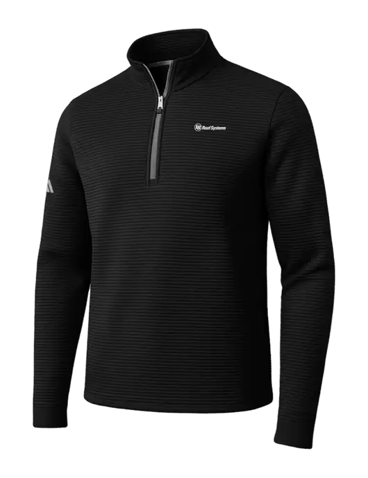 Adidas Black Spacer Quarter-Zip Pullover w/IB Roof Systems Logo