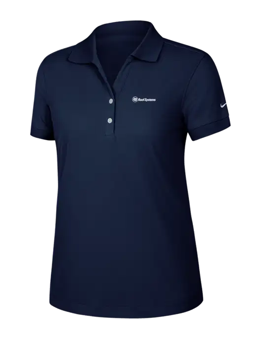 Nike Womens Dri-FIT Classic Dark Navy Polo w/IB Roof Systems Logo