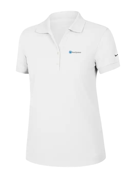 Nike Womens Dri-FIT Classic White Polo w/IB Roof Systems Logo
