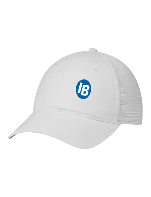 Richardson 111 Garment Washed Trucker Cap White w/White Mesh w/IB Dot Logo