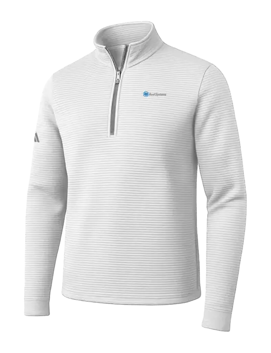 Adidas White Spacer Quarter-Zip Pullover w/IB Roof Systems Logo