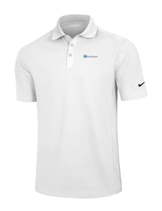 Nike White Dri-FIT Classic Polo w/IB Roof Systems Logo