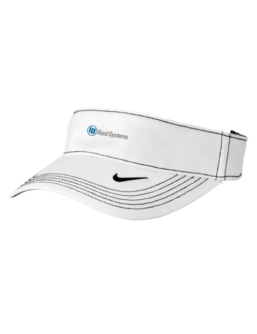Nike White Dri-FIT Ace Visor w/IB Roof Systems Logo