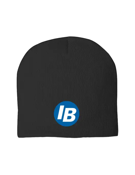Solid Black Element Knit Beanie w/IB Dot Logo