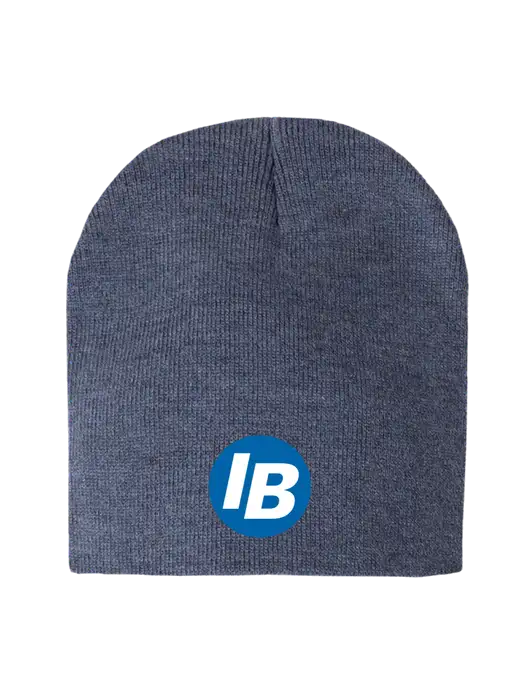 Navy Heather Element Knit Beanie w/IB Dot Logo