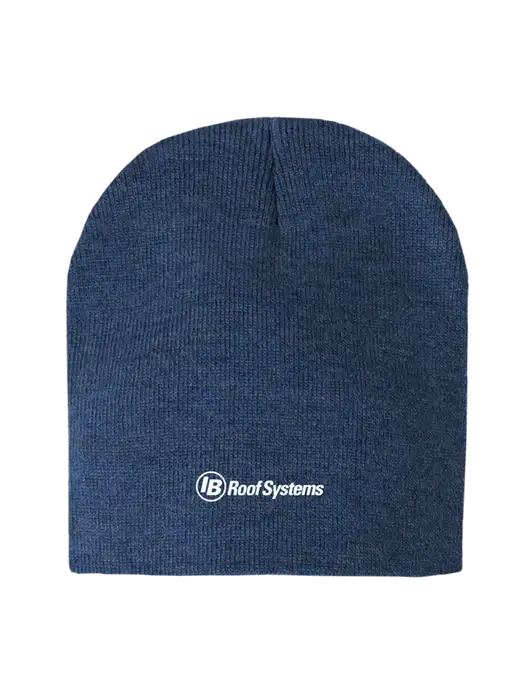 Dark Royal Heather Element Knit Beanie w/IB Roof Systems Logo