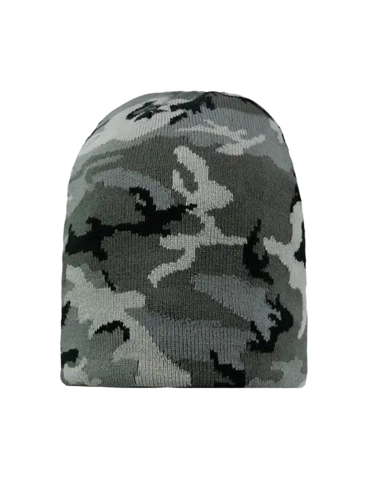 Grey Camo Element Knit Beanie w/IB Roof Systems Logo