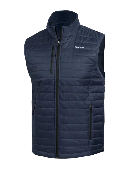 Packable Navy Puffy Vest w/IB Roof Systems Logo
