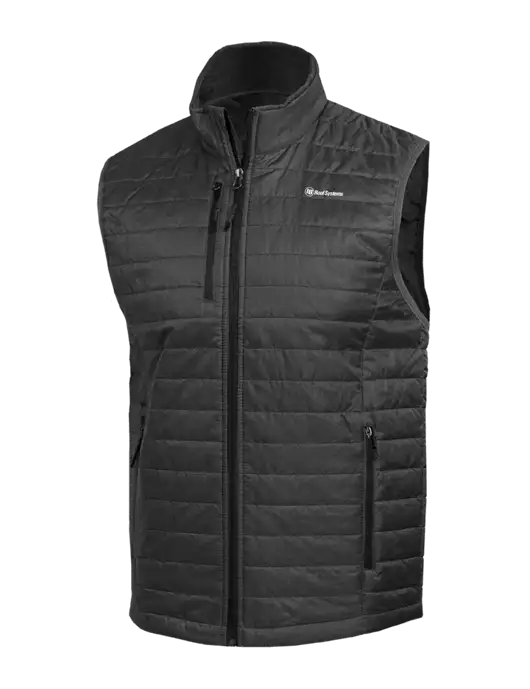 Packable Dark Grey Puffy Vest w/IB Roof Systems Logo