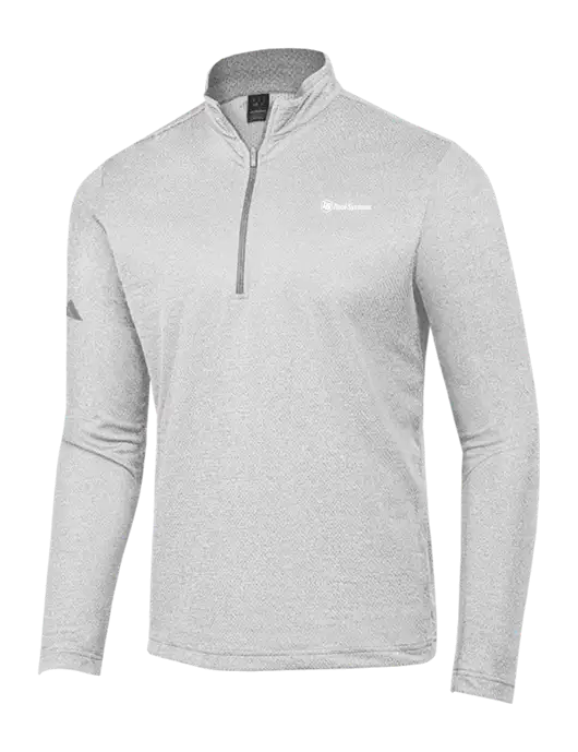 Adidas Light Grey Heather Space Dyed Quarter-Zip Pullover w/IB Roof Systems Logo