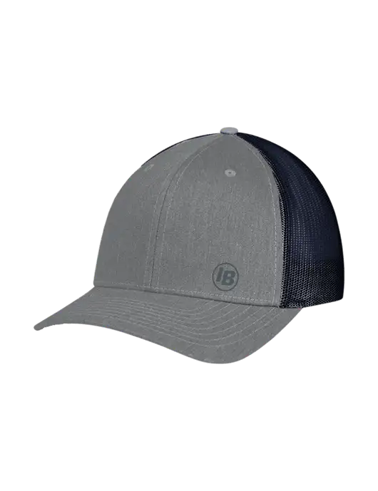 Richardson Adjustable Snapback Original 112 Trucker Cap Heather Grey w/Navy Mesh w/IB Dot Logo