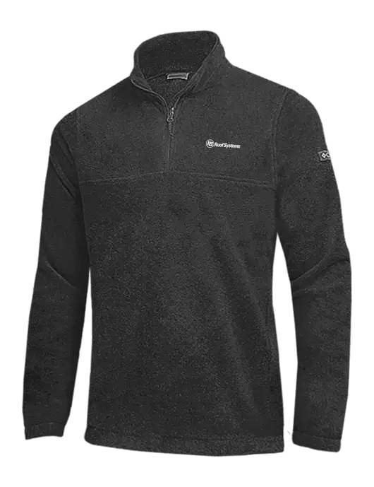Columbia Charcoal Heather Steens Mountain Fleece 1/2 Zip Pullover w/IB Roof Systems Logo