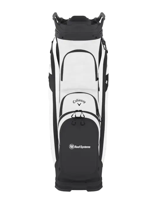 Callaway Org 14 Very Light Grey Camo/White Cart Golf Bag  w/IB Roof Systems Logo
