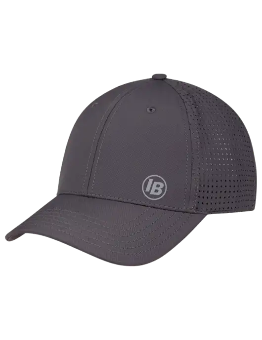Charcoal Performance Stretchable Cap Hook & Loop w/IB Dot Logo