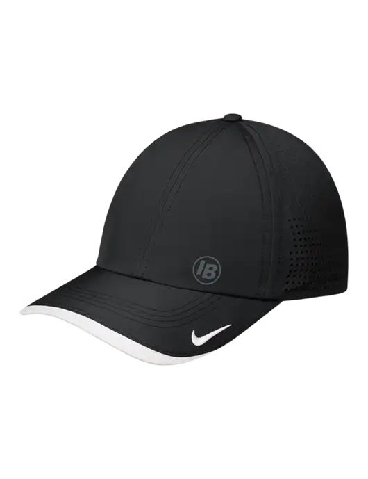 Nike Black/White Dri-FIT Perforated Performance Cap w/IB Dot Logo