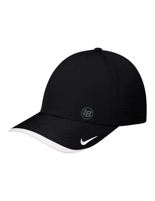 Nike Black/White Dri-FIT Perforated Performance Cap w/IB Dot Logo
