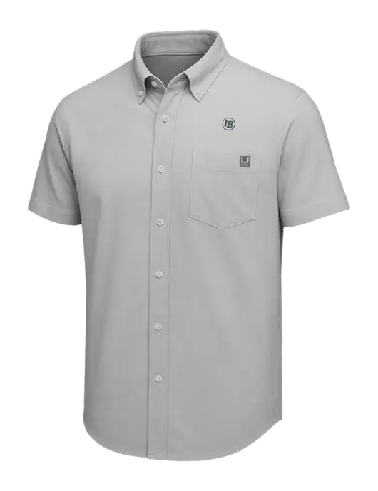 HUK Light Grey Kona Solid Shirt w/IB Dot Logo