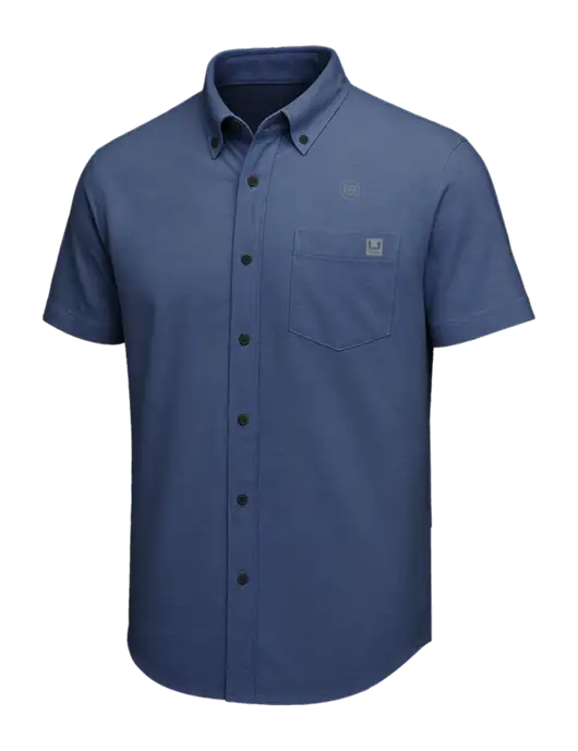 HUK Light Navy Kona Solid Shirt w/IB Dot Logo