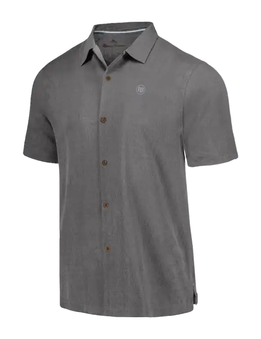Tommy Bahama Dark Grey Tropic Isles Short Sleeve Shirt w/IB Dot Logo