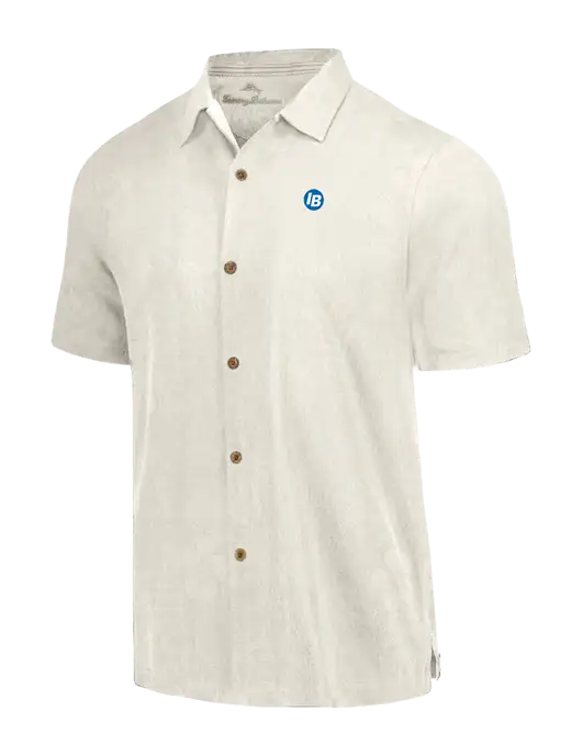Tommy Bahama Ivory Tropic Isles Short Sleeve Shirt w/IB Dot Logo