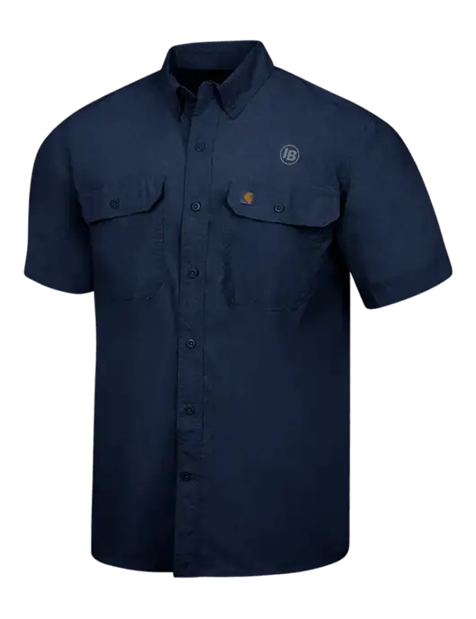 Carhartt Force Navy Solid Short Sleeve Shirt w/IB Dot Logo