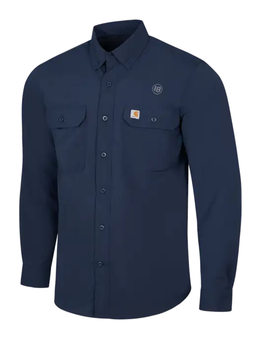 Carhartt Force Navy Long Sleeve Shirt w/IB Dot Logo
