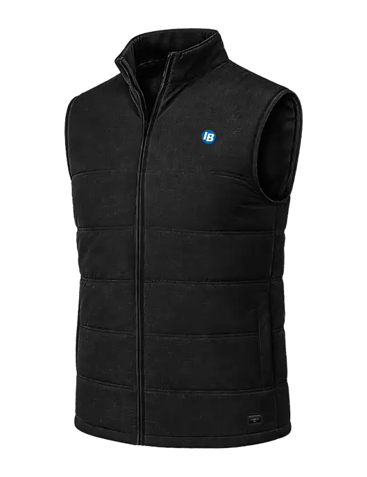 TravisMathew Cold Bay Black Vest w/IB Dot Logo