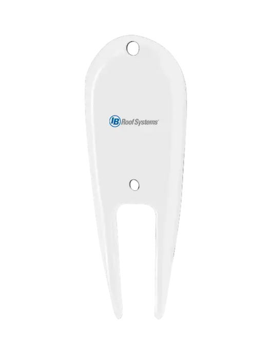 White Divot Tool w/IB Roof Systems Logo