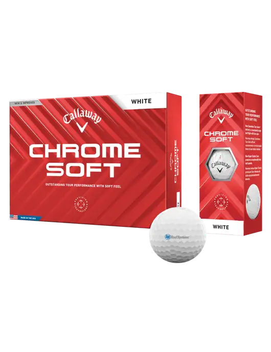 Callaway Chrome Soft Golf Balls 12/pk w/IB Roof Systems Logo