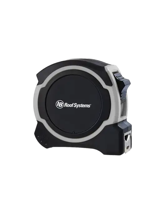Light Grey and Black Pro Tape Measure, 25'
 w/IB Roof Systems Logo